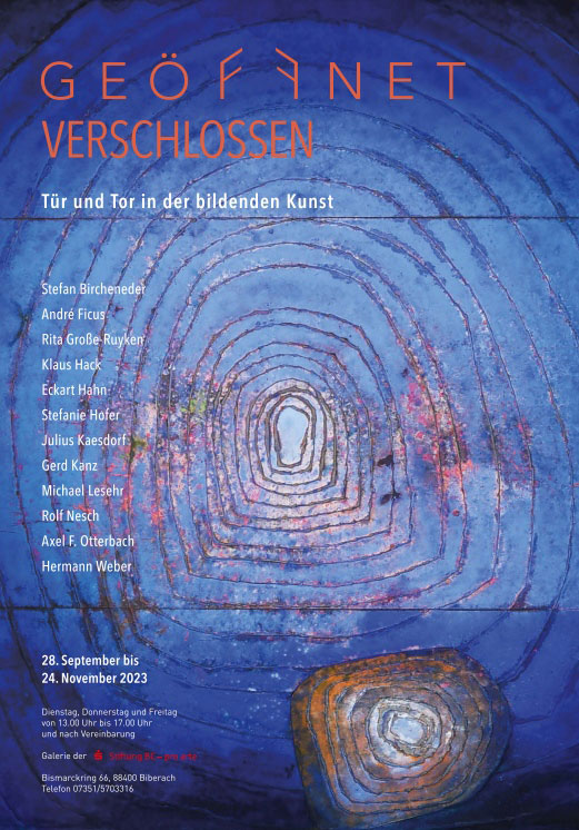 Plakat zur Ausstellung GEÖFFNET – VERSCHLOSSEN. Tür und Tor in der bildenden Kunst