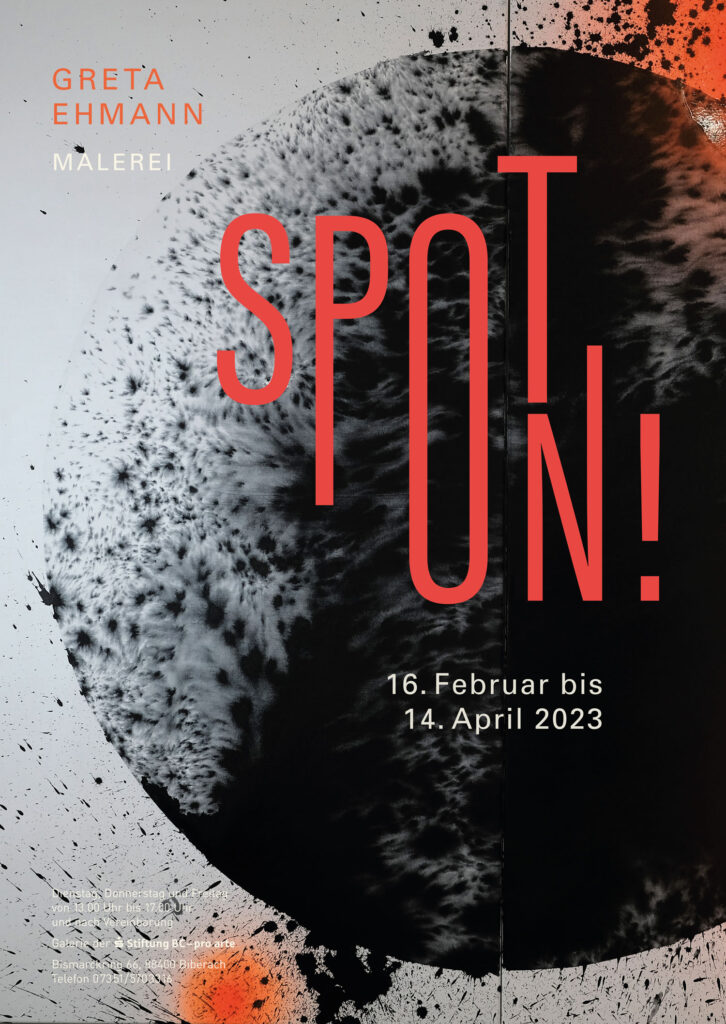 Plakat zur Ausstellung JUNGE KUNST: SPOT ON! Greta Ehmann. Malerei