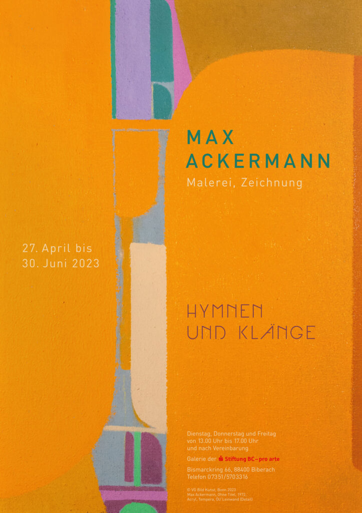 Plakat zur Ausstellung HYMNEN UND KLÄNGE. Max Ackermann. Malerei, Zeichnung