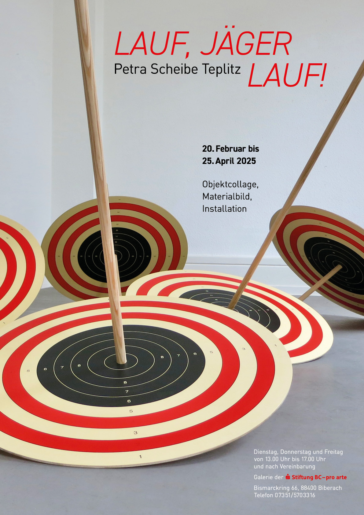 Plakat zur Ausstellung Lauf, Jäger lauf! PETRA SCHEIBE TEPLITZ